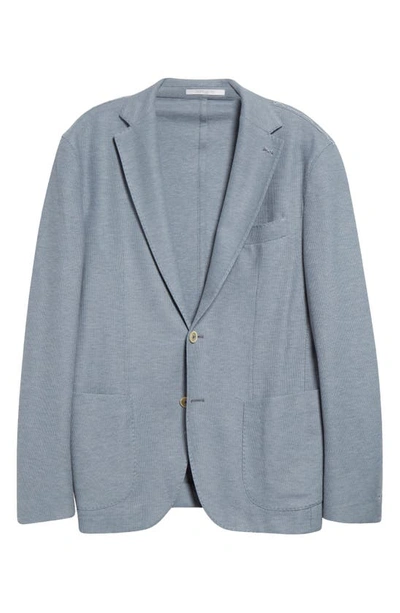 Shop Eleventy Single Breasted Cotton Knit Sport Coat In Baby Blue