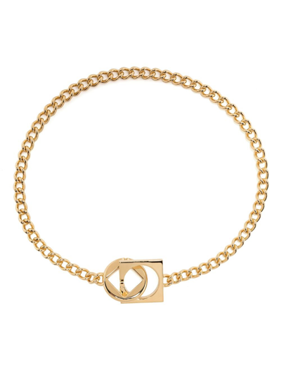 Shop Jacquemus Gold Geometric-charm Choker Necklace