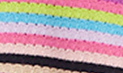 Shop Minnie Rose Weekend Stripe Cotton & Cashmere Cardigan In Multistripe Pink