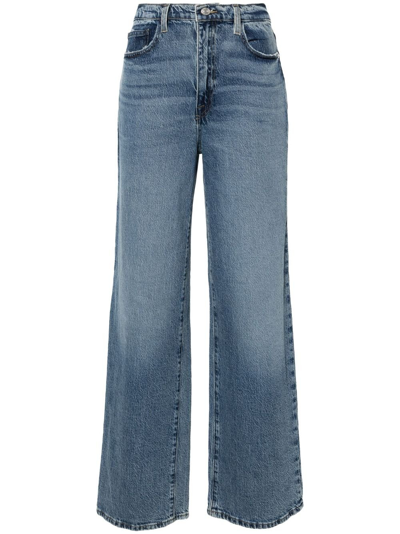 Shop Frame Le Jane Wide-leg Jeans - Women's - Cotton/lyocell/elastane In Blue