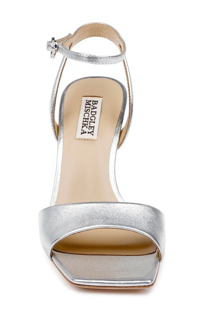 Shop Badgley Mischka Cady Ankle Strap Sandal In Silver