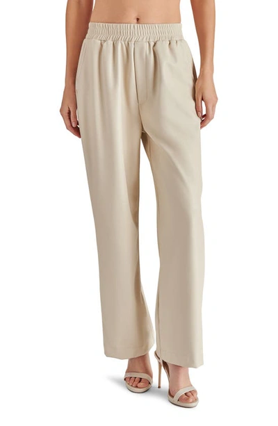 Shop Steve Madden Gilda Wide Leg Faux Leather Pants In Bone