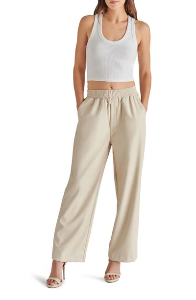 Steve Madden Gilda Wide Leg Faux Leather Pants In Bone