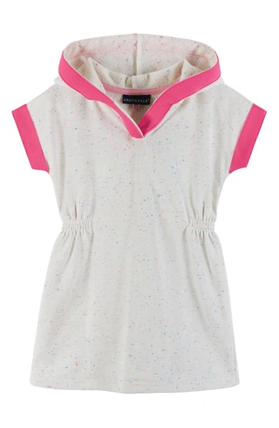 Shop Andy & Evan Kids' Hooded Terry Cloth Cover-up Dress In Pink Nep
