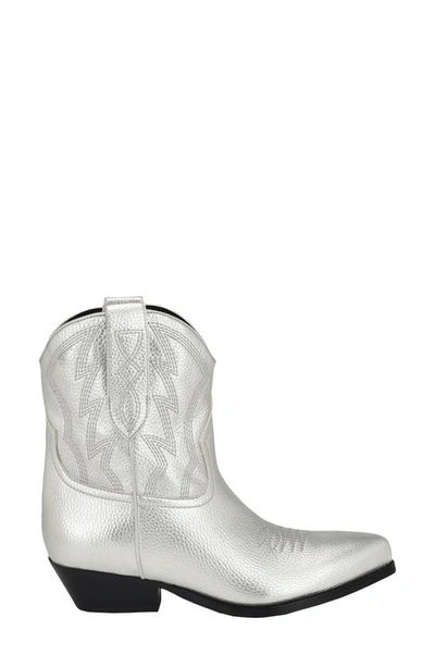 Shop Guess Ginette Western Boot In Silver