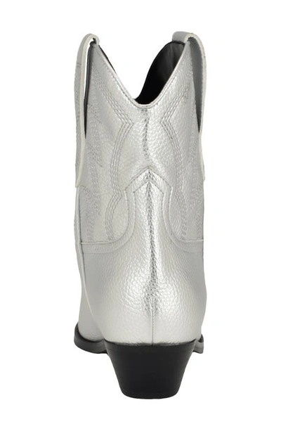 Shop Guess Ginette Western Boot In Silver