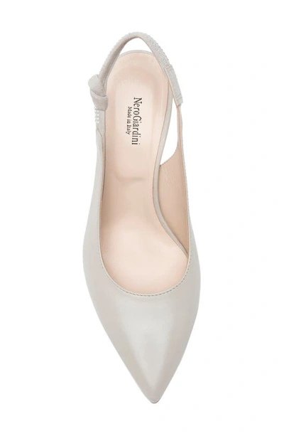 Nerogiardini Pointed Toe Slingback Pump In Beige / Khaki