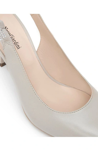 Nerogiardini Pointed Toe Slingback Pump In Beige / Khaki