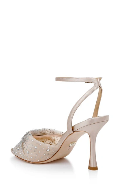 Shop Badgley Mischka Collection Cameryn Embellished Ankle Strap Sandal In Nude