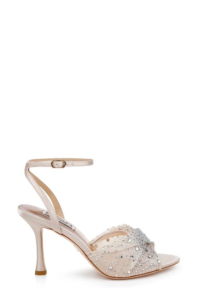 Shop Badgley Mischka Cameryn Embellished Ankle Strap Sandal In Nude