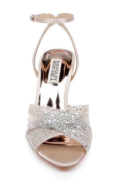 Badgley Mischka Cameryn Embellished Ankle Strap Sandal In Nude