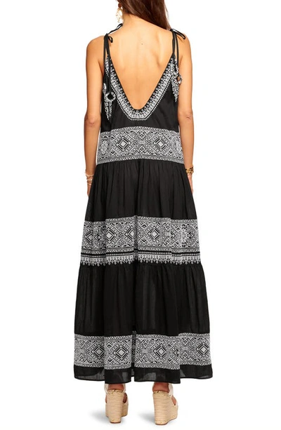 Shop Ramy Brook Lexie Embroidered Cotton Cover-up Dress In Black White Multi Embroidered