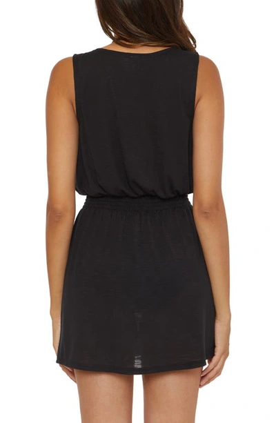 Shop Becca Breezy Basics Ruffle Cover-up Dress In Black