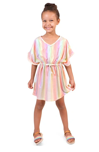 Shop Peek Aren't You Curious Kids' Rainbow Metallic Cover-up Dress In Multi