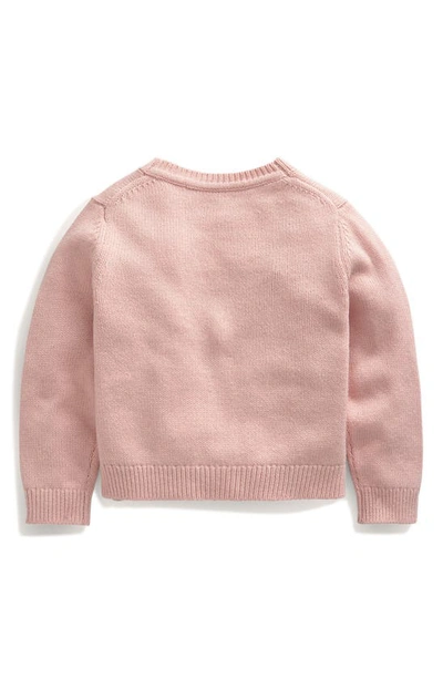 Shop Mini Boden Kids' Strawberry Appliqué Cardigan In Formica Pink Strawberry
