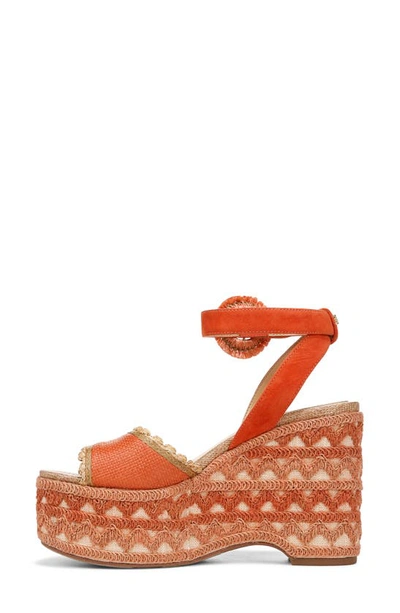 Shop Sam Edelman Amber Espadrille Platform Ankle Strap Sandal In Terra Orange