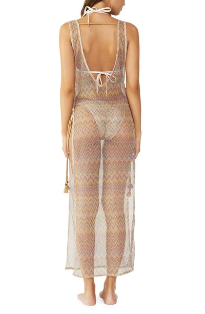 Shop Pq Swim Joy Lace Metallic Tassel Cover-up Dress In Lavish