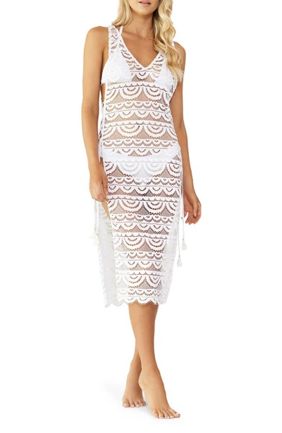 Shop Pq Swim Noah Joy Lace Cover-up Dress In White