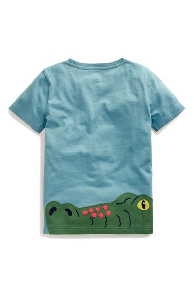Shop Mini Boden Kids' Croc Appliqué T-shirt In Duck Egg Blue Croc