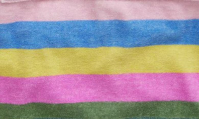 Shop Mini Boden Kids' Stripe Hooded Long Sleeve Cotton Blend Cover-up Dress In Multi Stripe