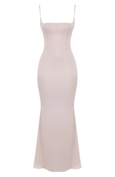 Shop House Of Cb Olivette Corset Maxi Dress In Crystal Satin