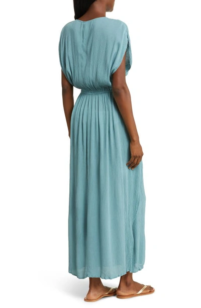 Shop Elan Wrap Maxi Cover-up Dress In Sage