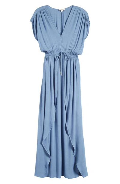Shop Elan Wrap Maxi Cover-up Dress In Deep Blue