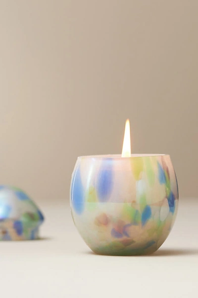 Shop Anthropologie Cheena Egg Fresh Fig Tree Glass Candle In Blue