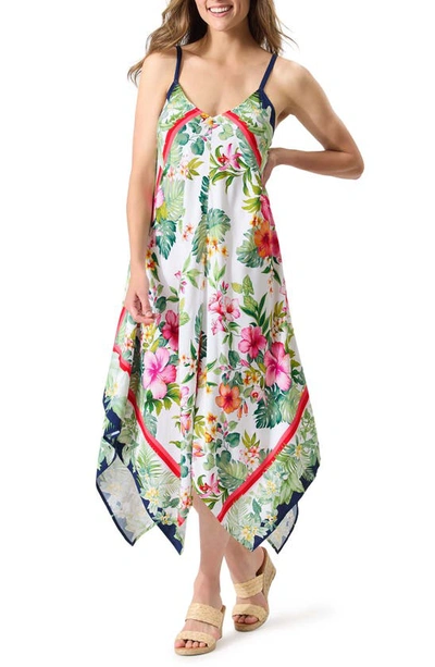 Shop Tommy Bahama Flora Cover-up Scarf Dress In White