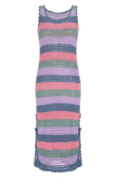 Capittana Sami Multicolor Crochet Sleeveless Cover-up Dress In Multicolor Purple