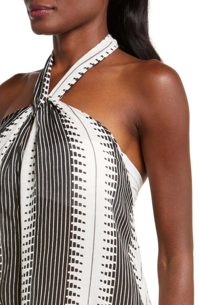 Shop Elan Halter Neck Cover-up Maxi Dress In Black/ White Kenya