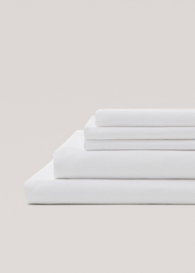 Shop Mango Cotton Top Sheet For Queen Bed White
