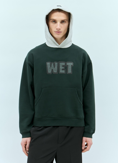Shop Erl Wet Hooded Sweatshirt In Black