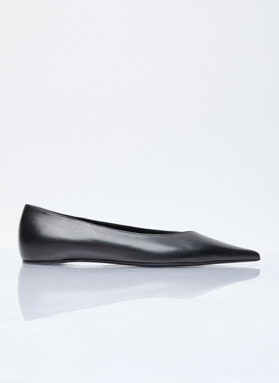 Shop Totême The Asymmetric Ballerinas In Black