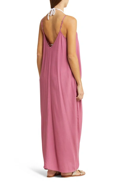 Shop Elan V-back Cover-up Maxi Dress In Violet