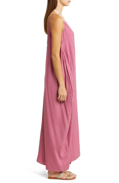 Shop Elan V-back Cover-up Maxi Dress In Violet