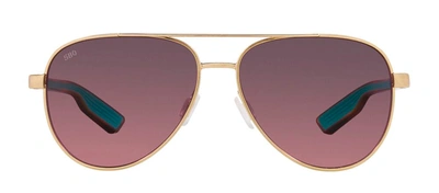 Shop Costa Del Mar Peli 06s4002 400226 57 Aviator Polarized Sunglasses In Multi