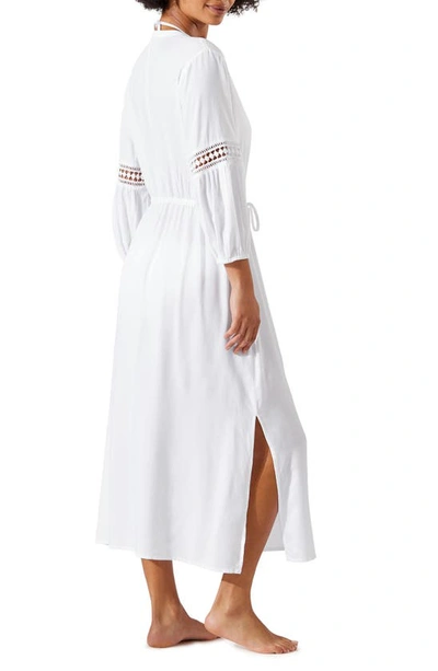 Shop Tommy Bahama Sunlace Long Sleeve Cover-up Dress In White