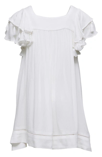 Snapper Rock Toddler, Child Girl White Tassel Time Beach Dress In White