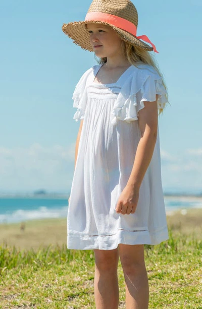 Snapper Rock Toddler, Child Girl White Tassel Time Beach Dress In White