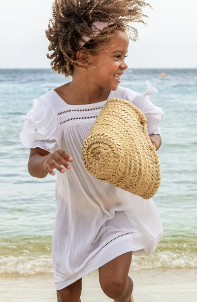 Snapper Rock Toddler, Child Girl White Tassel Time Beach Dress In White