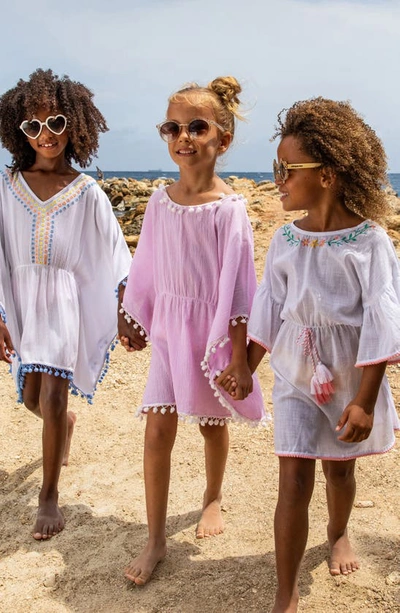Shop Snapper Rock Kids' Pink Sherbet Pompom Trim Cover-up Dress