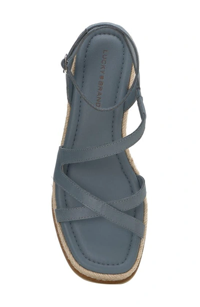 Shop Lucky Brand Carolie Platform Wedge Sandal In Natural Blue