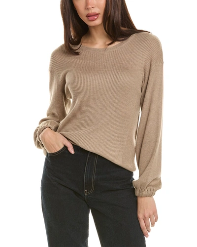 Shop Splendid Rib Cashmere-blend Sweater In Brown