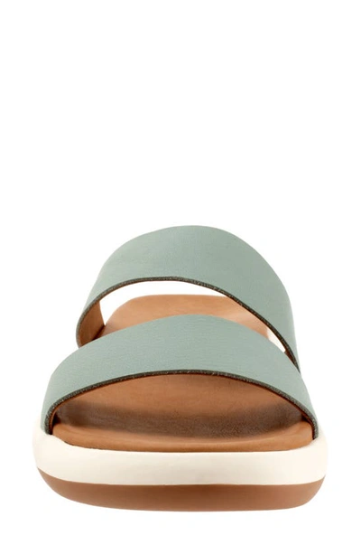 Softwalk Jenna Womens Solid Leather Slide Sandals In Sage