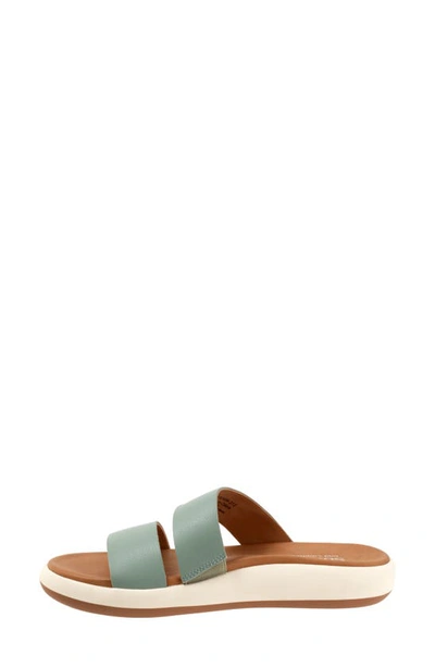 Softwalk Jenna Womens Solid Leather Slide Sandals In Sage