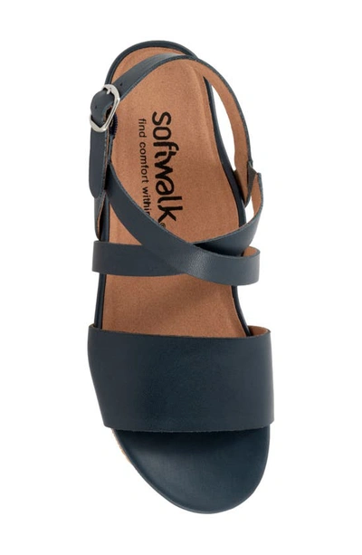 Softwalk Cali Sandal In Navy Nubuck