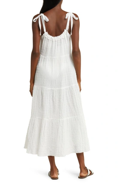 Shop Robin Piccone Fiona Tie Shoulder Cover-up Dress In White