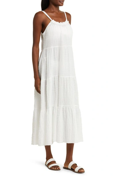 Shop Robin Piccone Fiona Tie Shoulder Cover-up Dress In White
