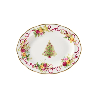 Shop Royal Albert Old Country Roses Christmas Tree Oval Platter 13in